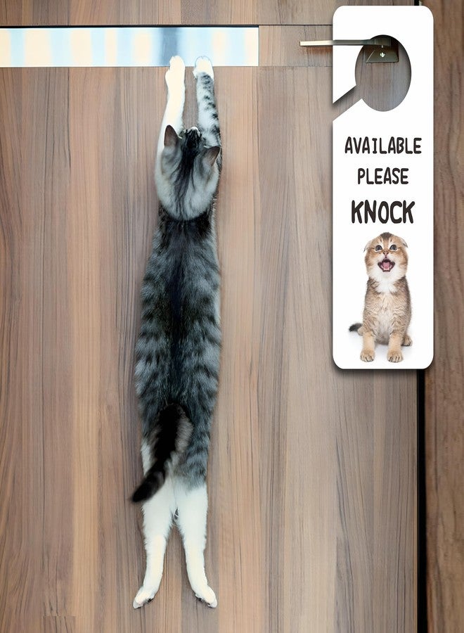 LUHIMO Do Not Disturb Door Hanger Sign for Office, 2Pack PVC Double-sided Cute Funny Cat Please Knock Door Signs, Ideal for Home, Offices, Bathroom, Bedroom, Online Sessions, Meetings and Classes, Therapists - Image 5